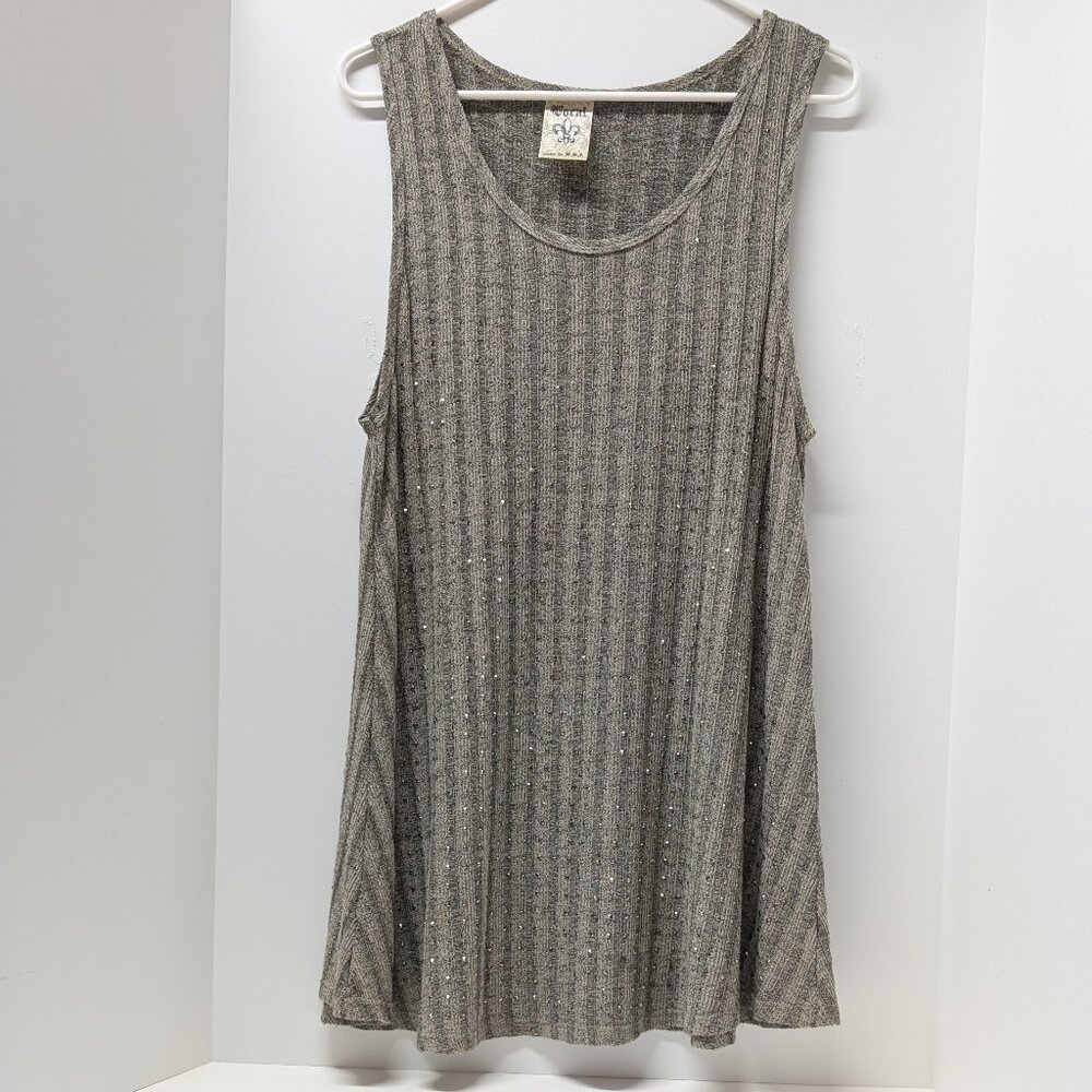 Vocal Sleeveless Rhinestone Studded Swing Tunic